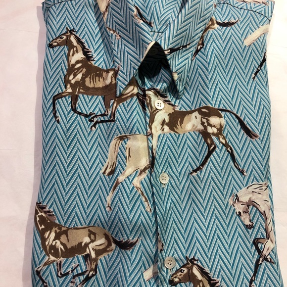 MISSONI SILK “HORSES” shirt size:52 (Large) - Picture 3 of 11